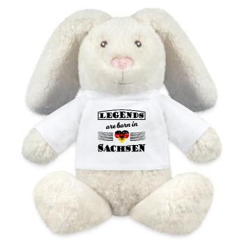 Roter Goldener Sachsen Schild - MiniFeet® RecycelHase® Creme - Weiß - Vorne