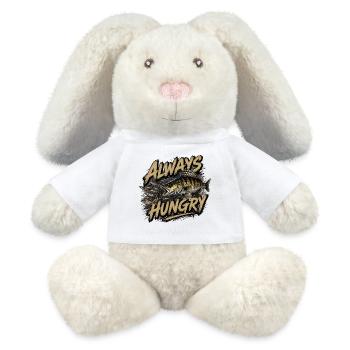 Always Hungry Zander – Predator Angel-Design - MiniFeet® RecycelHase® Creme - Weiß - Vorne