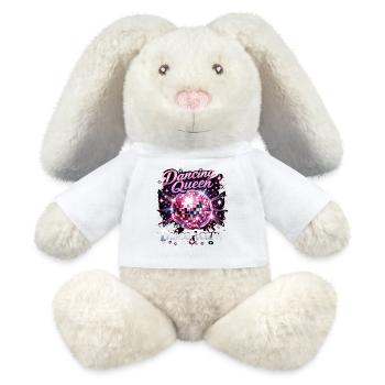 Dancing Queen & Disco Team : Mix Ball Disco Party - Lapin en peluche recyclé MiniFeet® Crème - blanc - Devant