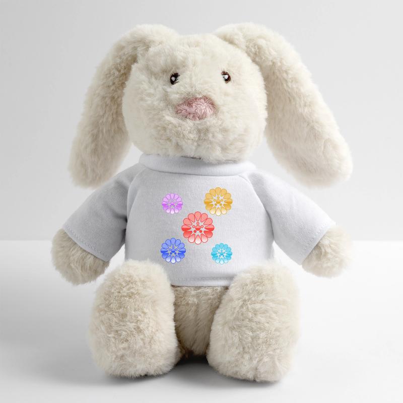 Fleur Lapin en peluche recyclé MiniFeet® Crème