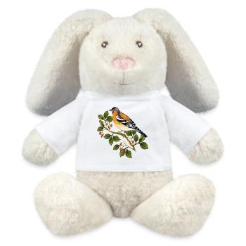 Bunter Vogel - MiniFeet® RecycelHase® Creme - Weiß - Vorne