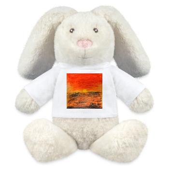 Fire Red Sunset - MiniFeet® RecycelHase® Bunny Cream - white - Front