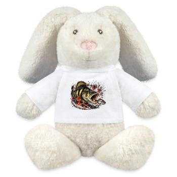 Explosives Barsch-Raubtierfisch-Design - MiniFeet® RecycelHase® Creme - Weiß - Vorne