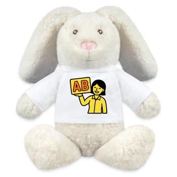 Teacher Elementary School ABC Vector - MiniFeet® RecycelHase® Bunny Cream - white - Front