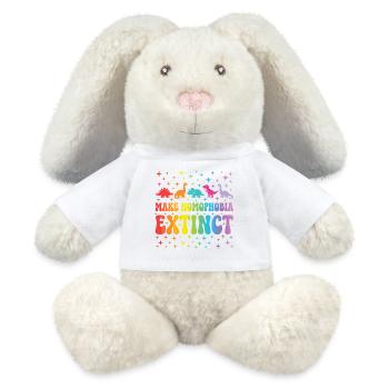 LGBTQ Pride Month - Make Homophobia Extinct - MiniFeet® RecycelHase® Bunny Cream - white - Front