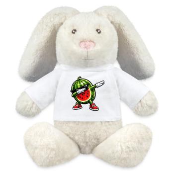 Dabbing Watermelon - MiniFeet® RecycelHase® Bunny Cream - white - Front