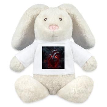 Cyberpunk Heart – Mechanical Biomechanics - MiniFeet® RecycelHase® Bunny Cream - white - Front