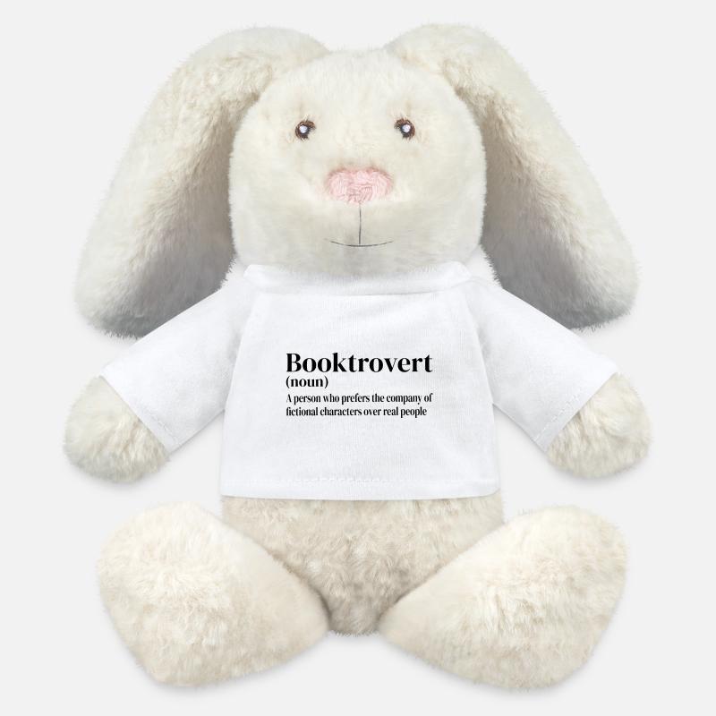 Booktrovert Definition - MiniFeet® RecycelHase® Bunny Cream - white