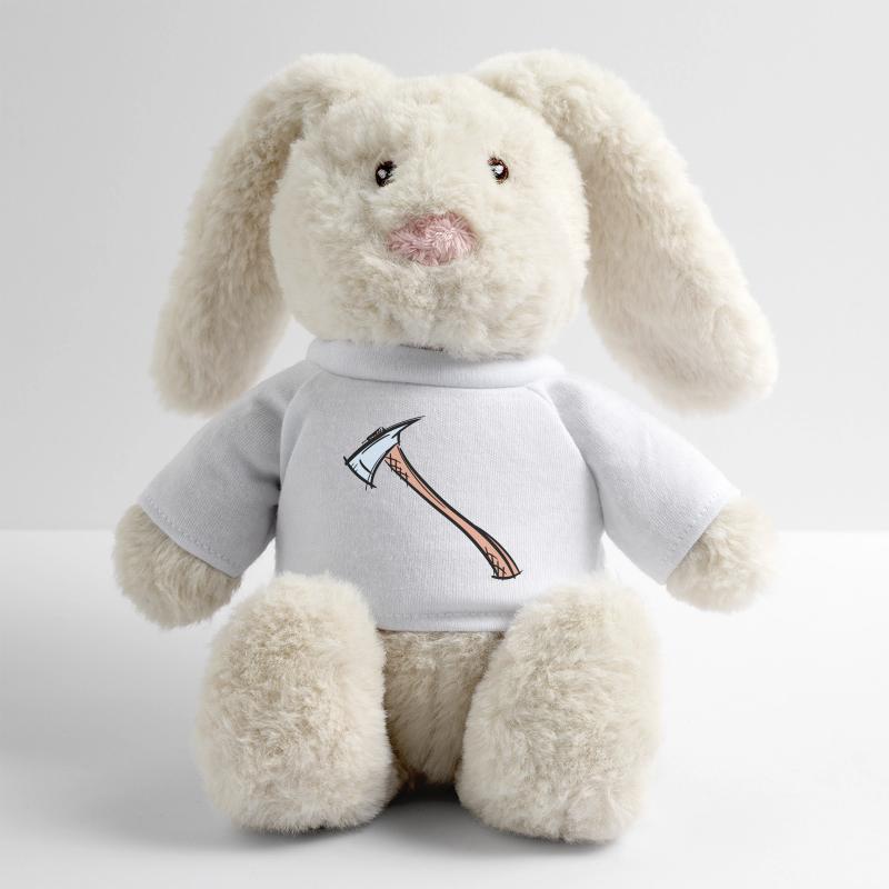 Dessin de hache / hache de pompier. Pompier. Lapin en peluche recyclé MiniFeet® Crème
