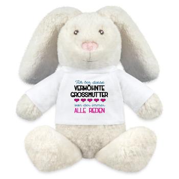 Verwöhnte Grossmutter Spruch Oma Beste Grossmama - MiniFeet® RecycelHase® Creme - Weiß - Vorne