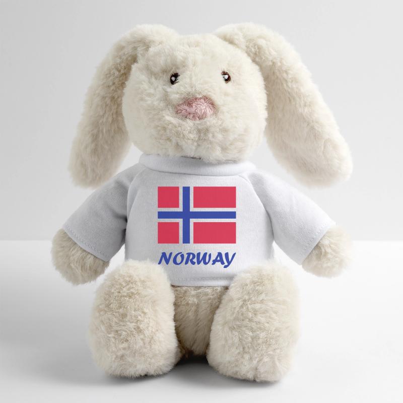 Drapeau norvégien Lapin en peluche recyclé MiniFeet® Crème
