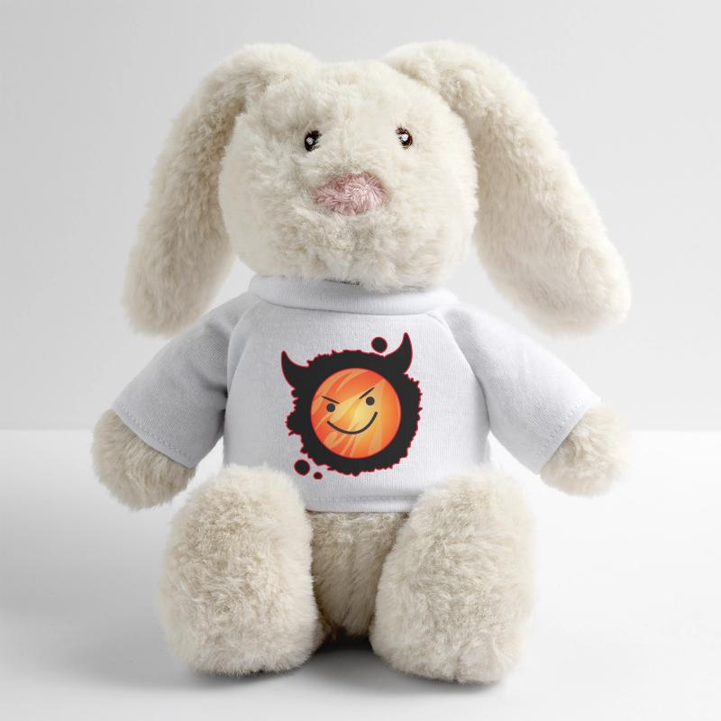 diable mignon en flammes et visage éclatant Lapin en peluche recyclé MiniFeet® Crème