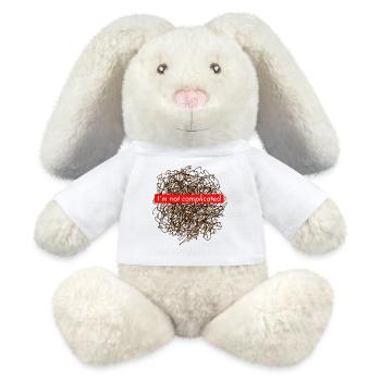 Spruch kompliziert verwirrt einfach cool chaos lol - MiniFeet® RecycelHase® Creme - Weiß - Vorne