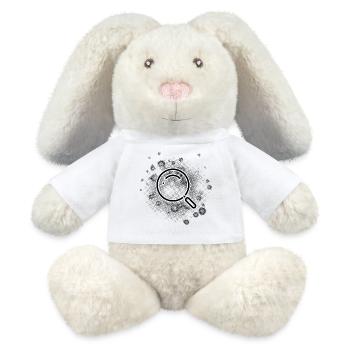 Lupe mit Punkte Hintergrund - MiniFeet® RecycelHase® Creme - Weiß - Vorne