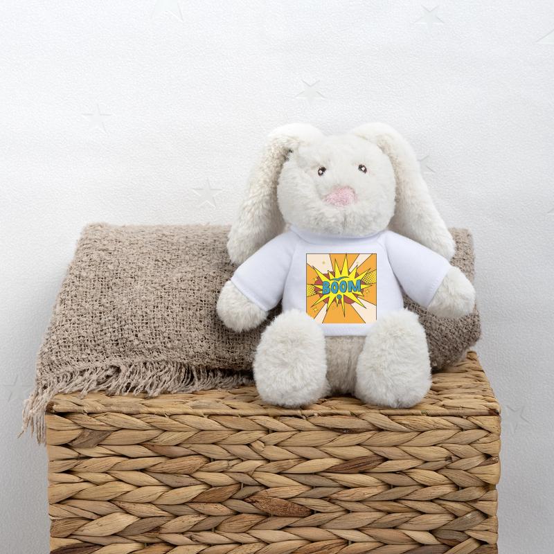 Boom Comic Explosion Stil MiniFeet® RecycelHase® Creme