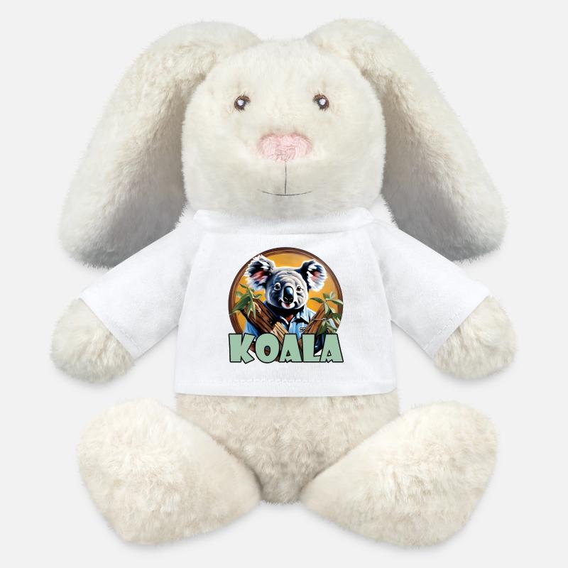 Koala / Wildlife / Eucalyptus / Tree Dwellers / Zoo - MiniFeet® RecycelHase® Bunny Cream - white