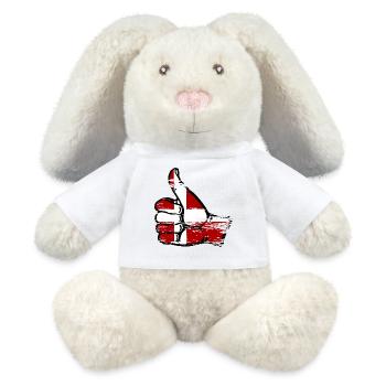 Denmark Flag All Right Symbol - MiniFeet® RecycelHase® Bunny Cream - white - Front