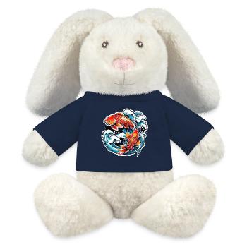 Koi Carp / Fish / Japanese / Pond / Water - MiniFeet® RecycelHase® Bunny Cream - french navy - Front