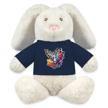 Phoenix / Vogel / Tier / Fabelwesen / Feuer - MiniFeet® RecycelHase® Creme - French Navy - Vorne
