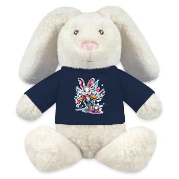 Lapin de football / Animal / Football / But / Sport - Lapin en peluche recyclé MiniFeet® Crème - bleu marine - Devant