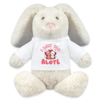 i like you alotl - axolotl süß freundschaft liebe - MiniFeet® RecycelHase® Creme - Weiß - Vorne