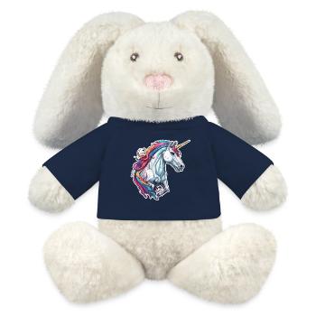 Unicorn / mythical creatures / fairy tales / magic / glitter - MiniFeet® RecycelHase® Bunny Cream - french navy - Front