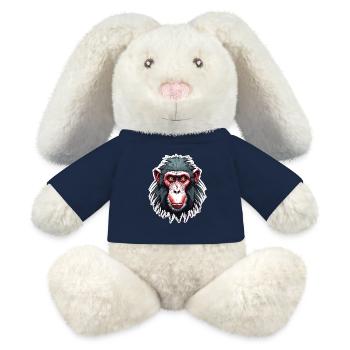 Monkey / Animal / Zoo / Babian / Wild / Comic - MiniFeet® RecycelHase® Bunny Cream - french navy - Front