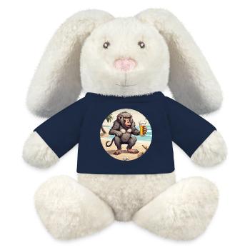 Monkey / Animal / Zoo / Babian / Wild / Comic - MiniFeet® RecycelHase® Bunny Cream - french navy - Front
