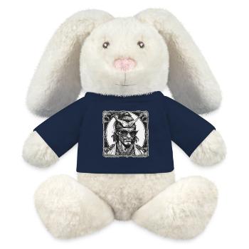 Samurai / Japanese / Harakiri / Katana / Man - MiniFeet® RecycelHase® Bunny Cream - french navy - Front