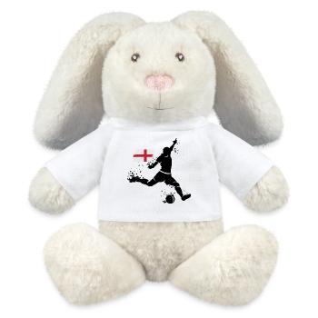 Football England Fan Player Blast icône - Lapin en peluche recyclé MiniFeet® Crème - blanc - Devant