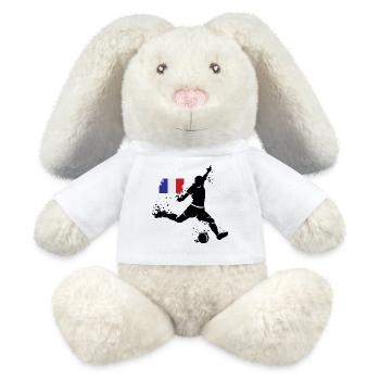 Fußball Spieler Explosion Frankreich Team EM 2024 - MiniFeet® RecycelHase® Creme - Weiß - Vorne