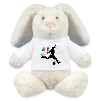 Fußball Team Italien Fan Spieler EM 2024 Explosion - MiniFeet® RecycelHase® Creme - Weiß - Vorne