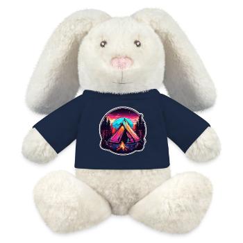 Forest / Wild / Tent / Wilderness / Trees / Life - MiniFeet® RecycelHase® Bunny Cream - french navy - Front