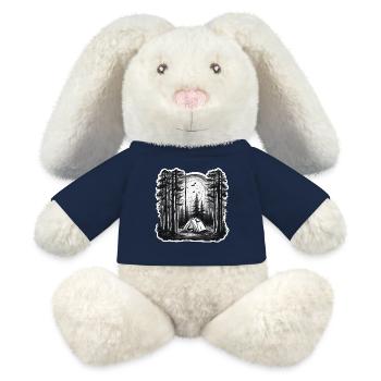 Forest / Wild / Tent / Wilderness / Trees / Life - MiniFeet® RecycelHase® Bunny Cream - french navy - Front