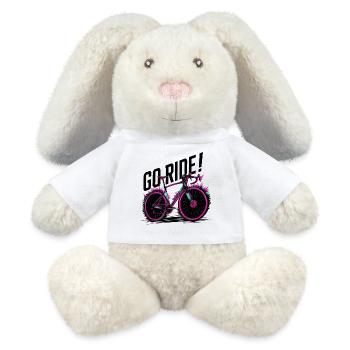 Neon Cycling Adventure Illustration - MiniFeet® RecycelHase® Bunny Cream - white - Front