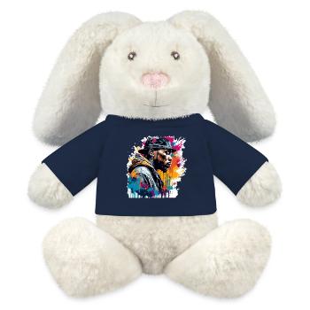 Rapper / Hip Hop / Song / Cool / Rhymes / Beat - MiniFeet® RecycelHase® Bunny Cream - french navy - Front