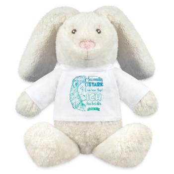 Josua 1 9 - Sei mutig und stark - MiniFeet® RecycelHase® Creme - Weiß - Vorne