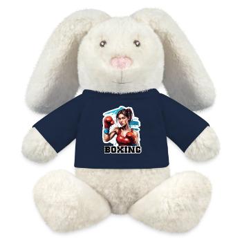Boxer / Sport / Kampf / Arena / Boxring / Fäuste - MiniFeet® RecycelHase® Creme - French Navy - Vorne