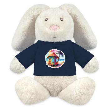 Lakeside House / Cabin / Lake / Mountains / Nature /Forest - MiniFeet® RecycelHase® Bunny Cream - french navy - Front