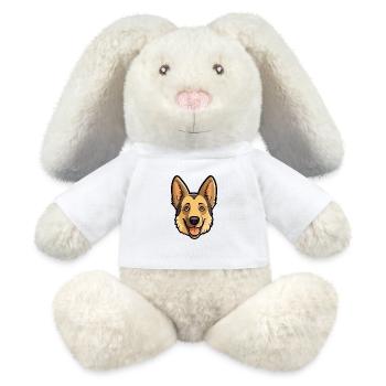 German Shepherd Dog Breed Watercolor Cartoon Kawai - MiniFeet® RecycelHase® Bunny Cream - white - Front