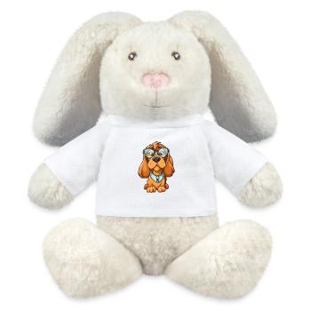 Bluthund Hunderasse Aquarell Karikatur Kawaii Gla - MiniFeet® RecycelHase® Creme - Weiß - Vorne
