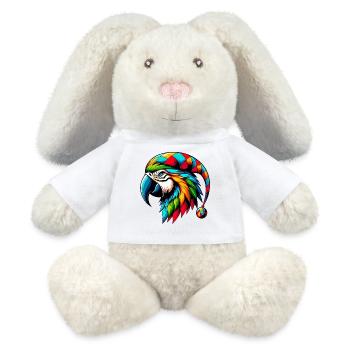 Harlequin Parrot - MiniFeet® RecycelHase® Bunny Cream - white - Front