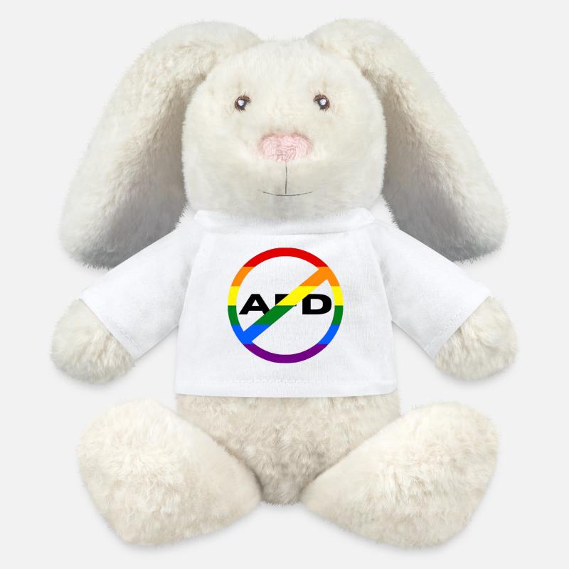Gegen die AfD - MiniFeet® RecycelHase® Creme - Weiß