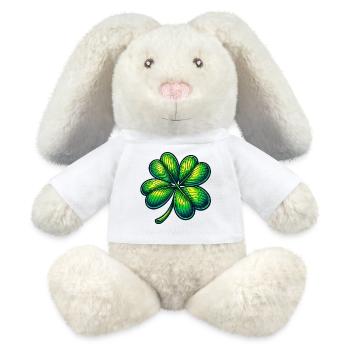 Four-leaf clover - MiniFeet® RecycelHase® Bunny Cream - white - Front