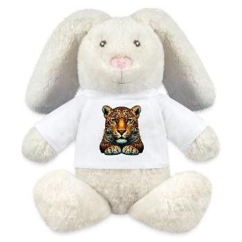 Léopard - Lapin en peluche recyclé MiniFeet® Crème - blanc - Devant