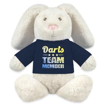 Équipe de fléchettes - Lapin en peluche recyclé MiniFeet® Crème - bleu marine - Devant
