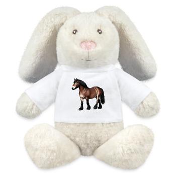 Pferd Kaltblut Braun - MiniFeet® RecycelHase® Creme - Weiß - Vorne