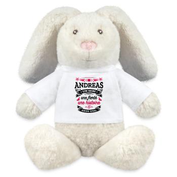 ANDREAS UN NOM UNE FIERTÉ AUCUN RIVAL - Lapin en peluche recyclé MiniFeet® Crème - blanc - Devant