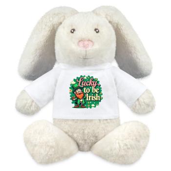 Lucky to be Irish – St. Patrick’s Day Leprechaun - MiniFeet® RecycelHase® Creme - Weiß - Vorne