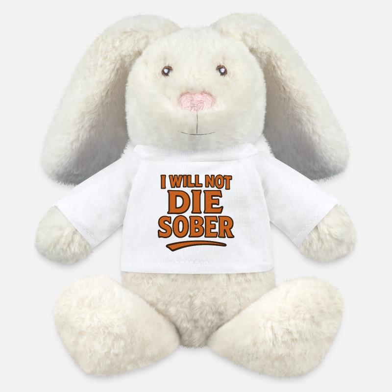 Ich werde nicht nüchtern sterben - MiniFeet® RecycelHase® Creme - Weiß
